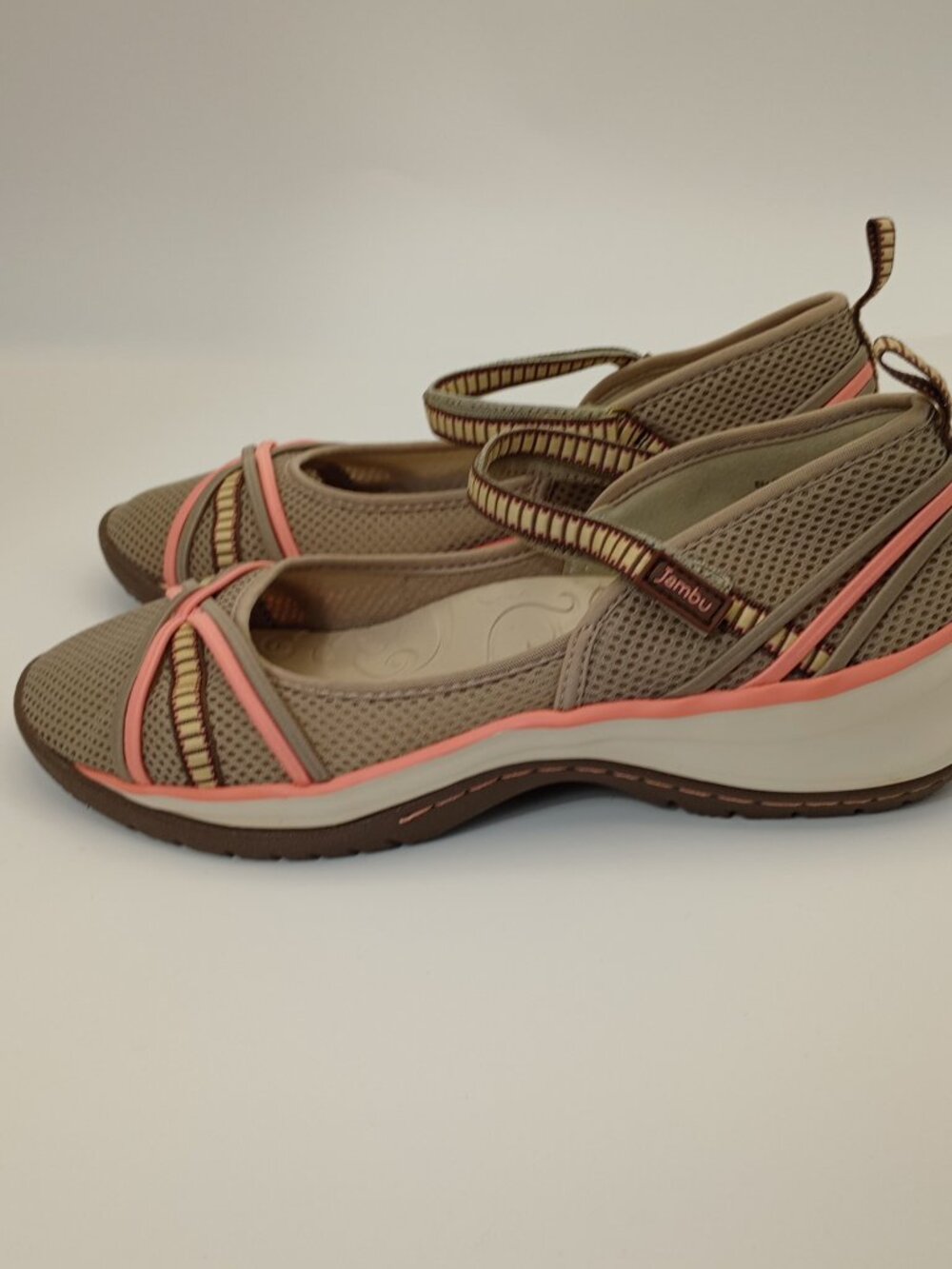 Jambu Taupe Pink Mary Jane Comfort Walking Shoes Size 8M